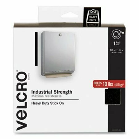 VELCRO BRAND Velcro, INDUSTRIAL-STRENGTH HEAVY-DUTY FASTENERS WITH DISPENSER BOX, 2in X 15 FT, BLACK 90197